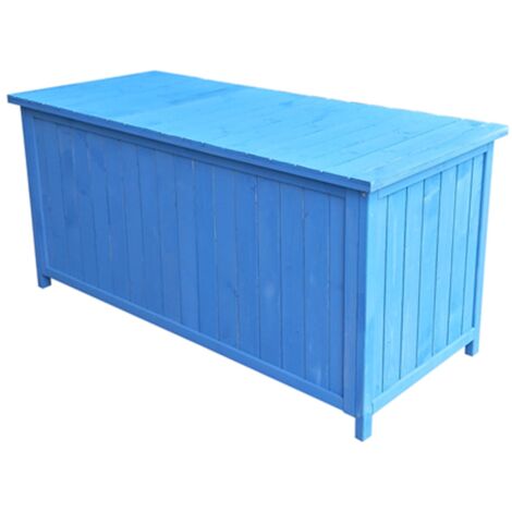 Habrita Foresta - Coffre de rangement 0,29 m3 lasuré couleur bleue 127 x 55 x H 60 cm pour jardin - BOX1355 (1/10)
