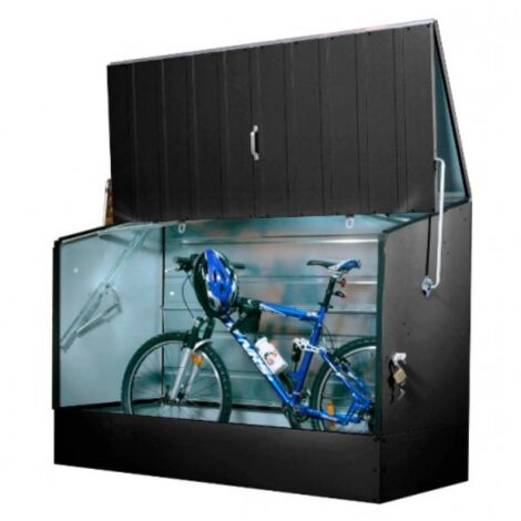 Abri à vélos en métal 1750L anthracite – Acier galvanisé gainé PVC – Résistant aux intempéries et au vol – Capacité 3 vélos – Trimetals