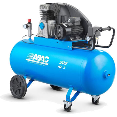 Abac – Compresseur à courroie 200 litres 3 CV 2,2 kW 400 V Tri – Débit 26,6 m3/h – Pression 11 bar – Moteur haute performance