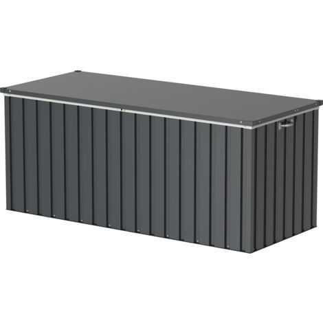 Coffre de rangement métal 1,27m² – Dimensions L 174 x P 73 x H 73 cm – Panneaux renforcés 0,25 mm – Garantie 8 ans contre corrosion – Duramax