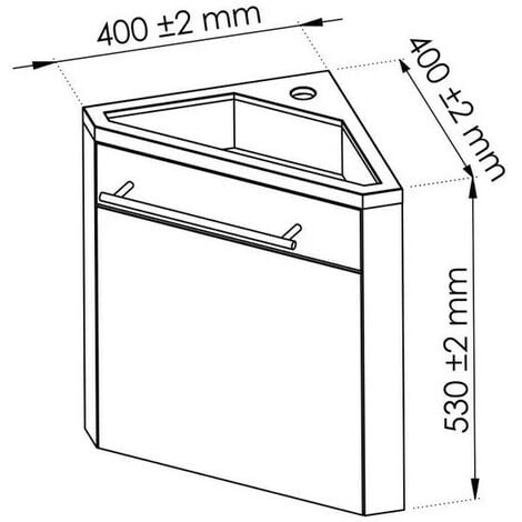 Ondée - Meuble d'angle lave-mains taupe à suspendre 40cm - NINO
