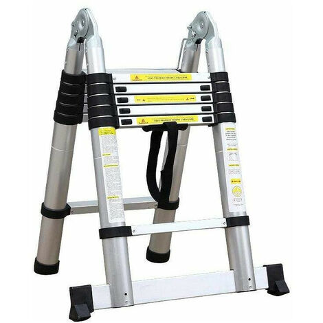 Échelle Télescopique WOERTHER 3,80 M – 13 Marches, Alu 7175T6, 150 Kg, Housse Incluse, Garanti 5 Ans