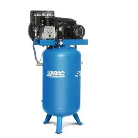 Abac – Compresseur d'air à piston vertical 270 litres 5,5 CV – Débit 41 m3/h – Pression 10 bar – Moteur triphasé pour applications industrielles