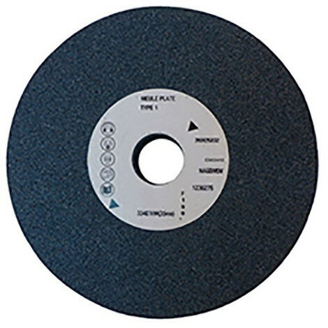Fartools – Meule à touret 200mm – Alésage 32mm – Épaisseur 25mm – Grain 60 pour ébavurage et affûtage métaux tendres – Corindon gris (1/2)