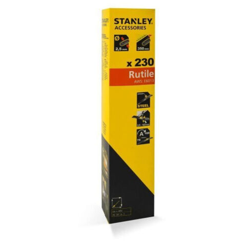Lot de 165 électrodes Stanley rutiles acier D3,25mm L350mm à utilisation d'intensité 105 à 135A