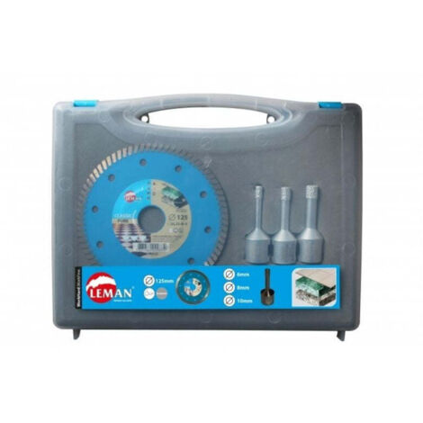 Coffret disque et trépans Leman KITCAR.125 D125mm pour carrelage (1/2)