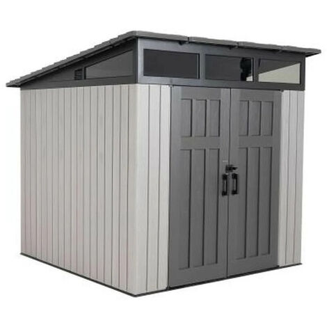 Lifetime – Abri de jardin résine AP2424BO – Surface 6,45m² – Toit monopente – Structure renforcée en acier – Finition Rough Cut™