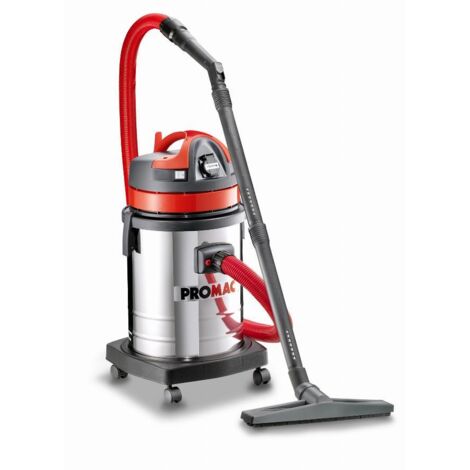 Aspirateur eau et poussières Promac VAC-33TB-R 1,5kW cuve inox 32l avec prise de démarrage automatique pour outillage (1/3)