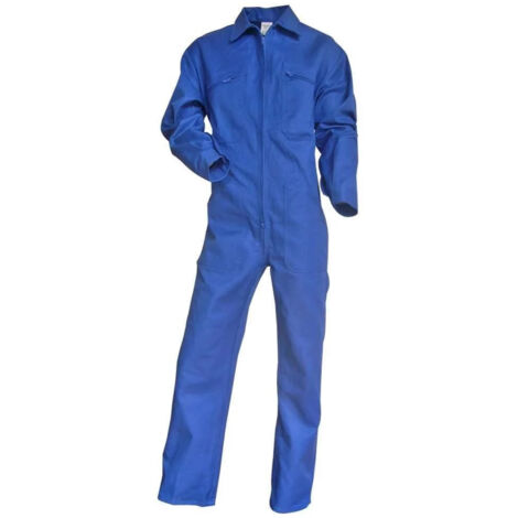 LMA – Combinaison de protection homme L – 100% coton bleu bugatti – Col chevalière et poches zippées – Pour travaux d'atelier et agricoles