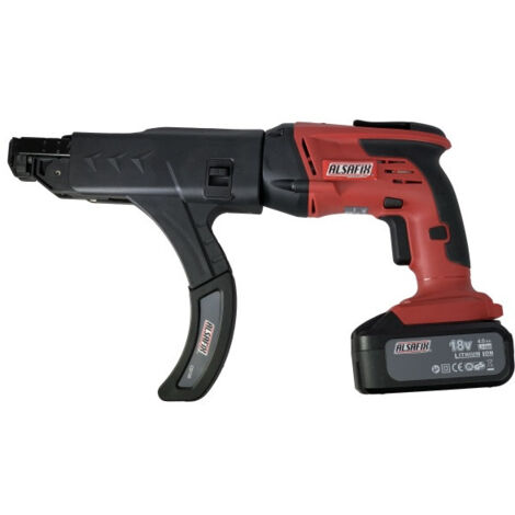 Alsafix – Visseuse à plaque de plâtre 18V 4Ah Li-Ion – Avec 2 batteries et chargeur rapide – Vitesse jusqu'à 5000 tr/min – Pour ossature bois et métal