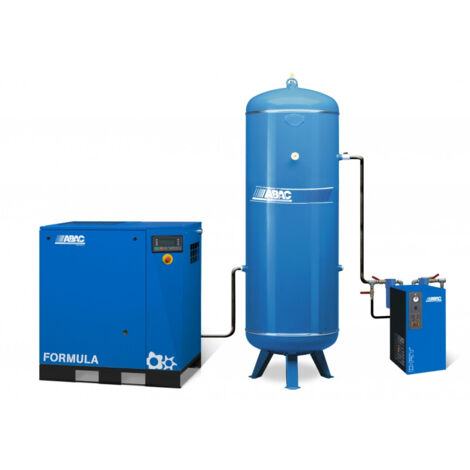 Abac – Compresseur à vis 500L 10ch – COMPLETFORM1013 – Sécheur d'air DRY 85 – Pression 13 bars – Débit 48,6 m³/h – Niveau sonore 69 dB(A) - AIR 500 L
