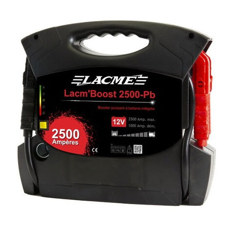 Lacme – Booster de démarrage 12V 1000A – Batterie plomb 22Ah – Compact pour situations d'urgence – 515200 - 2500-PB