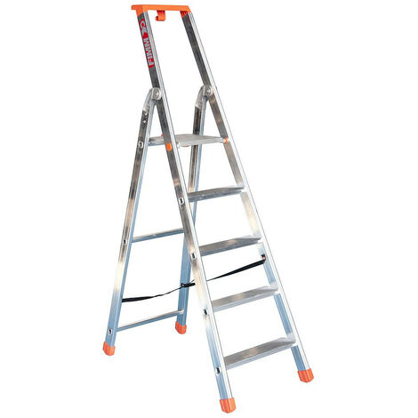 Escabeau 5 marches Fimm professionnel hauteur plateforme 1,12m alu charge 150kg (1/5)