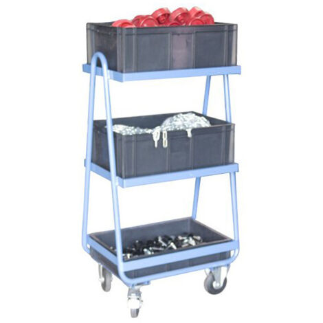 Fimm - Servante à bacs armature avec 3 bacs plastiques charge 200 kg plateaux inclinable de 0 à 30° (1/3)