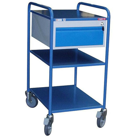 Fimm - Servante d'atelier mobile charge 250 kg 3 plateaux 635 x 470 mm + 1 tiroir (1/2)