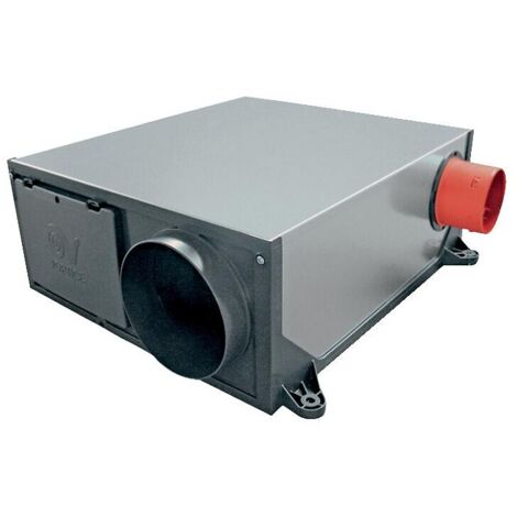 Vortice – VMC simple flux hygrovariable extra-plate – Caisson de répartition VMC pour installation murale ou plafond – Moteur à 3 vitesses – Débit d'air 343 m³/h