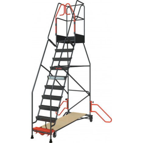 Escabeau de rayonnage 10 marches à immobilisation automatique 150 kg - FIMM - 830008815 (1/5)