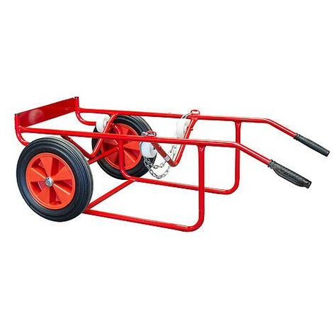 Fimm - Diable chantier à fût charge 250 kg métallique 220 L roues caoutchouc Diam 400 mm (1/2)