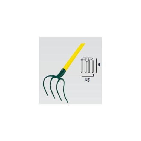 Leborgne – Croc à fumier 4 dents – Manche Compositube droit 135mm – Acier forgé pour haute résistance – Outil jardinage professionnel