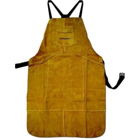 Stanley – Tablier de protection en cuir épais – Attaches ajustables – Taille universelle – Protection optimale pour soudage professionnel