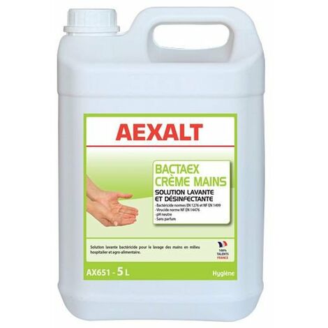 Aexalt - Bidon de 5 L Solution lavante et désinfectante BACTAEX CRÈME MAINS (1/3)