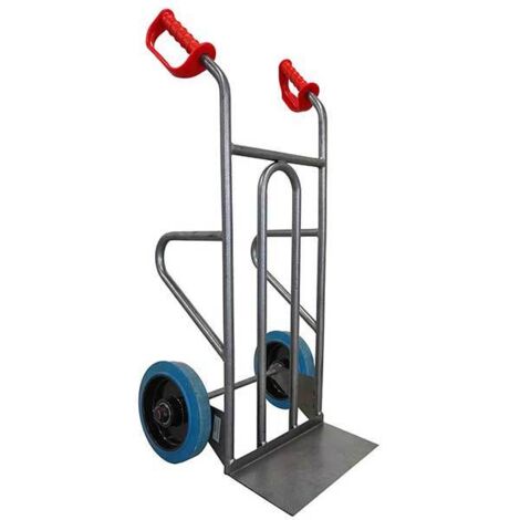 Diable acier 2en1 - Roues caoutchouc bleues - Charge max 250kg - DDPO1-RSB (1/3)