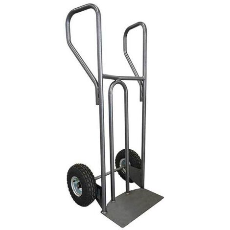 Diable acier Stockman DVPF2-RG tablier incurvé 250kg roues gonflables poignée fermée (1/3)