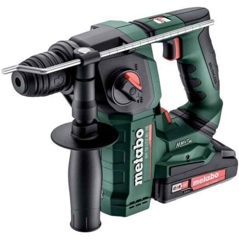 Metabo – Marteau perforateur 18V – 2 batteries 2.0Ah – Énergie de frappe 1.3J – SDS-plus pour béton et maçonnerie – Moteur Brushless