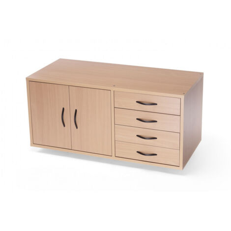 Armoire de rangement Ramia Hobby II 4 tiroirs livré non assemblé 100x41x46cm (1/3)