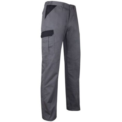 Pantalon multipoches LMA PERCEUSE taille 68 gris/noir ceinture élastiquée sur les côtés