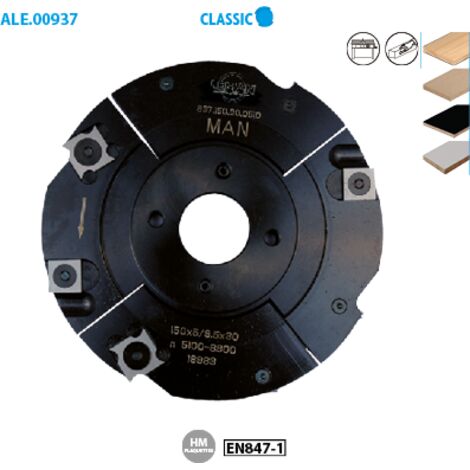 Leman – Porte-outils à rainer extensible 8/15,5mm – Diamètre d'alésage 150mm – Pour rainurer panneaux massifs et agglomérés