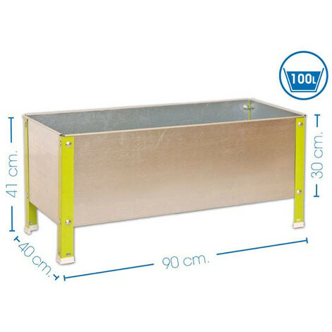 Simon Rack - Potager galva/vert 100L - UrbanGarden 410x900x400 Galva