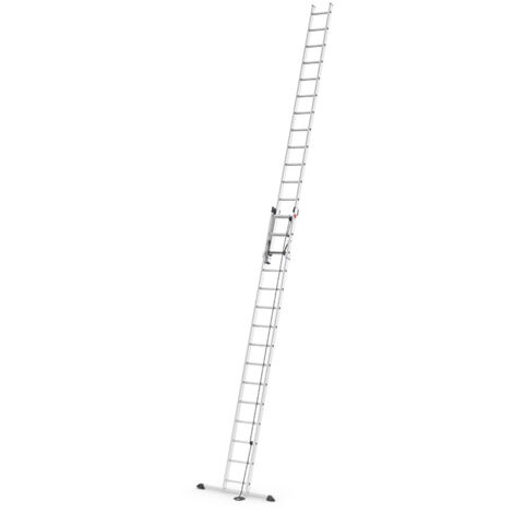 Hailo – Échelle coulissante à corde 2x15 échelons 150 kg – Hauteur max 840 cm – Aluminium léger – Échelons antidérapants pour sécurité