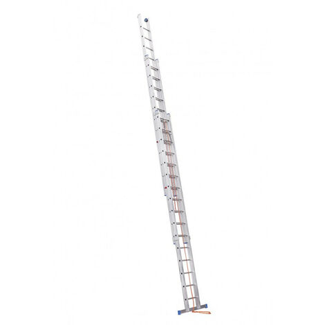Hailo – Échelle coulissante à corde 3 plans 3x14 échelons 150 kg – Longueur max 910 cm – Hauteur max d'accès 1000 cm – Norme EN 131