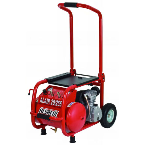 Compresseur 20L 8 bars avec 2 sorties rapides – Rallonge électrique 10m – Manomètre et soupape de sécurité – Transport facile – Alsafix