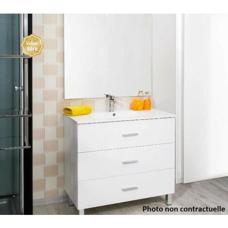 Ondée - Colonne salle de bain à poser blanc long. 132cm - MONTE CARLO