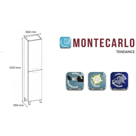 Ondée - Colonne salle de bain à poser blanc long. 132cm - MONTE CARLO