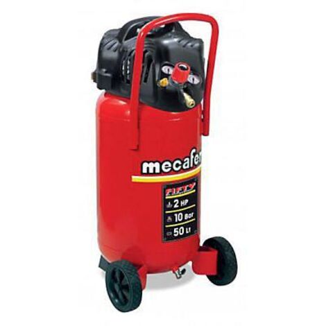 Mecafer – Compresseur vertical 50L 2 HP – Pression max 10 bar – Débit 230 L/min – Sans huile, sans entretien – Niveau sonore 77 dB(A) (1/3)