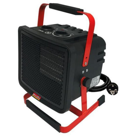MECAFER Chauffage de Chantier 440020 Soufflant Ceramique 2000W Selecteur 1000W Debit de 241 m3 par h Surface 20 m2 Thermostat IP20 Garantie 2 ans (1/5)