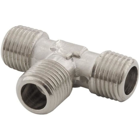 Té 1/4 gaz mâle 2 écrous fraisés Mecafer Té 1/4 gaz mâle 2 écrous fraisés Mecafer, (1/2)