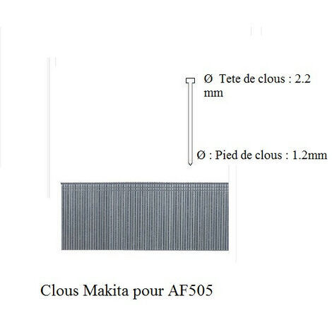Makita - 1 Boite de 5000 Clous Galva L:30 mm pour AF505 - F-31896