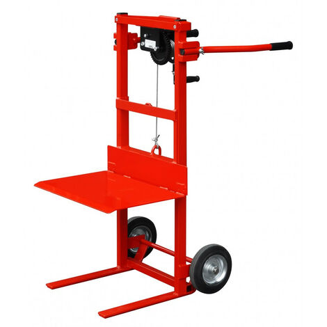 Outifrance – Diable gerbeur 150 kg – Hauteur 750 mm – Plateforme 550 x 360 mm – Roues en acier diamètre 200 mm – Treuil auto-freiné - Pm150kg