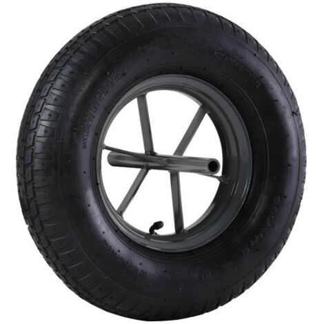 Haemmerlin – Roue gonflée pour brouette 400 mm – Pneu pavé longue durée – Axe Ø 20 mm, longueur 265 mm – Compatible Bati 90 et Bati Plus 100 – 309010001 (1/3)