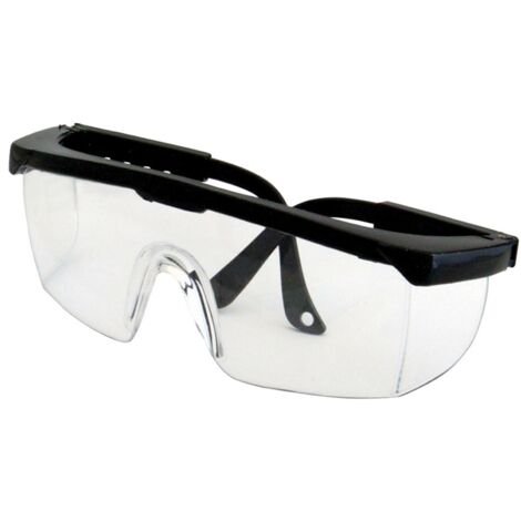 Silverline – Lunettes de protection transparentes – Norme EPI EN166 – Verres en polycarbonate résistant aux chocs et rayures – Conception englobante et branches réglables (1/6)