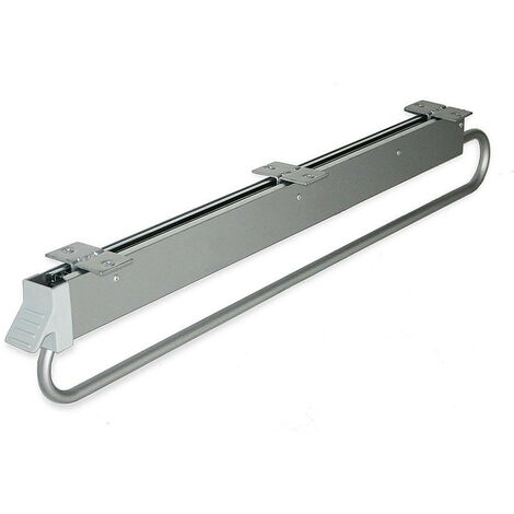 Emuca – Cintre amovible pour placard profond 800mm – Acier et plastique finition gris métallisé – Coulisses sortie totale 650mm