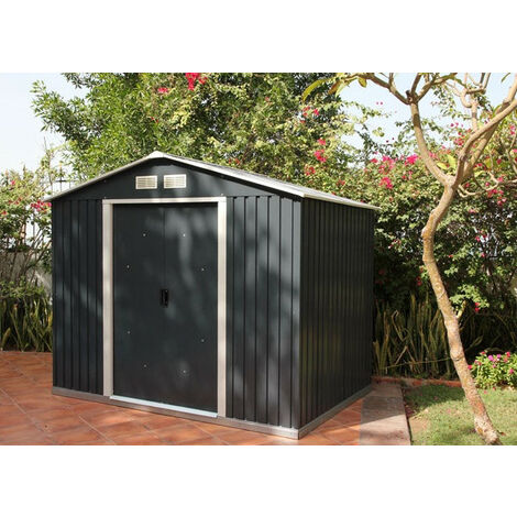 Duramax - Abri de jardin Titan métal 6,31 m2 anthracite 2,61 x 2,42 x2,05 m - DUAE88PR (1/5)