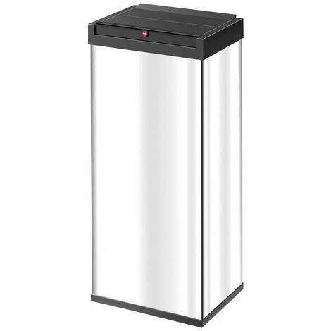 Hailo – Poubelle automatique 52 L – Corps rectangulaire en acier inoxydable – Couvercle basculant à fermeture automatique – 4 pieds antidérapants