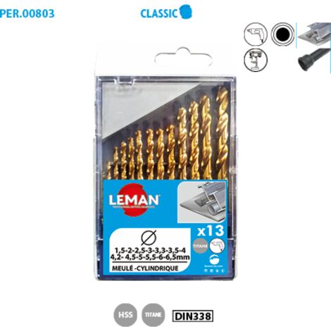 Leman - Coffret 13 Forets Metal Titane Diam1.5 à 6.5mm (1/2)