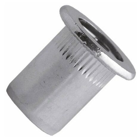 Scell-It - 500 Écrous à sertir cranté tête plate M4 x 12,5 mm acier zingué - TCD0440