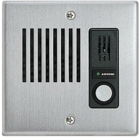 Aiphone – Platine inoxydable encastrable avec bouton d'appel et voyant vert – Dimensions 115x116x10mm – Compatible poste série IE, TDH, TCM – IEJA (1/5)